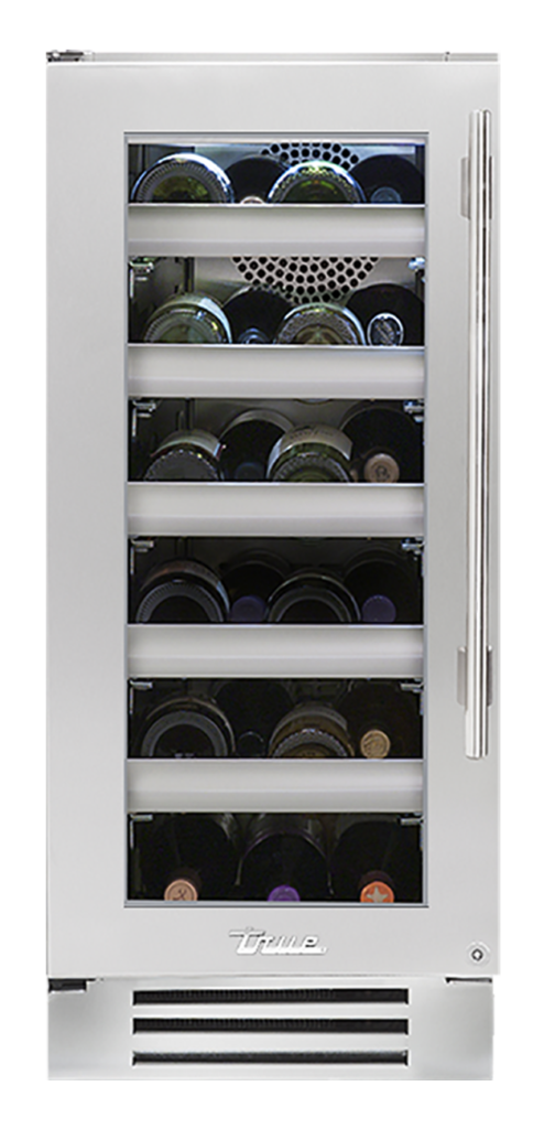 TRUE RESIDENTIAL TRUE Residential WINE COOLER 15"W GLS DR L/H - Stainless Steel (TWC15LSGC)