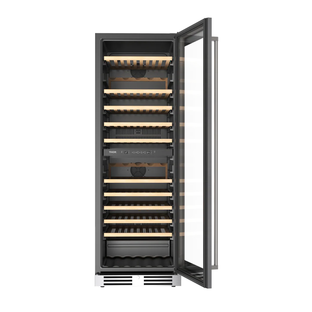 Thor Kitchen 24 Inch Freestanding Dual Zone Wine Cellar, 115 Bottle Capacity Thor Kitchen - Panel Ready (TWC2470D)
