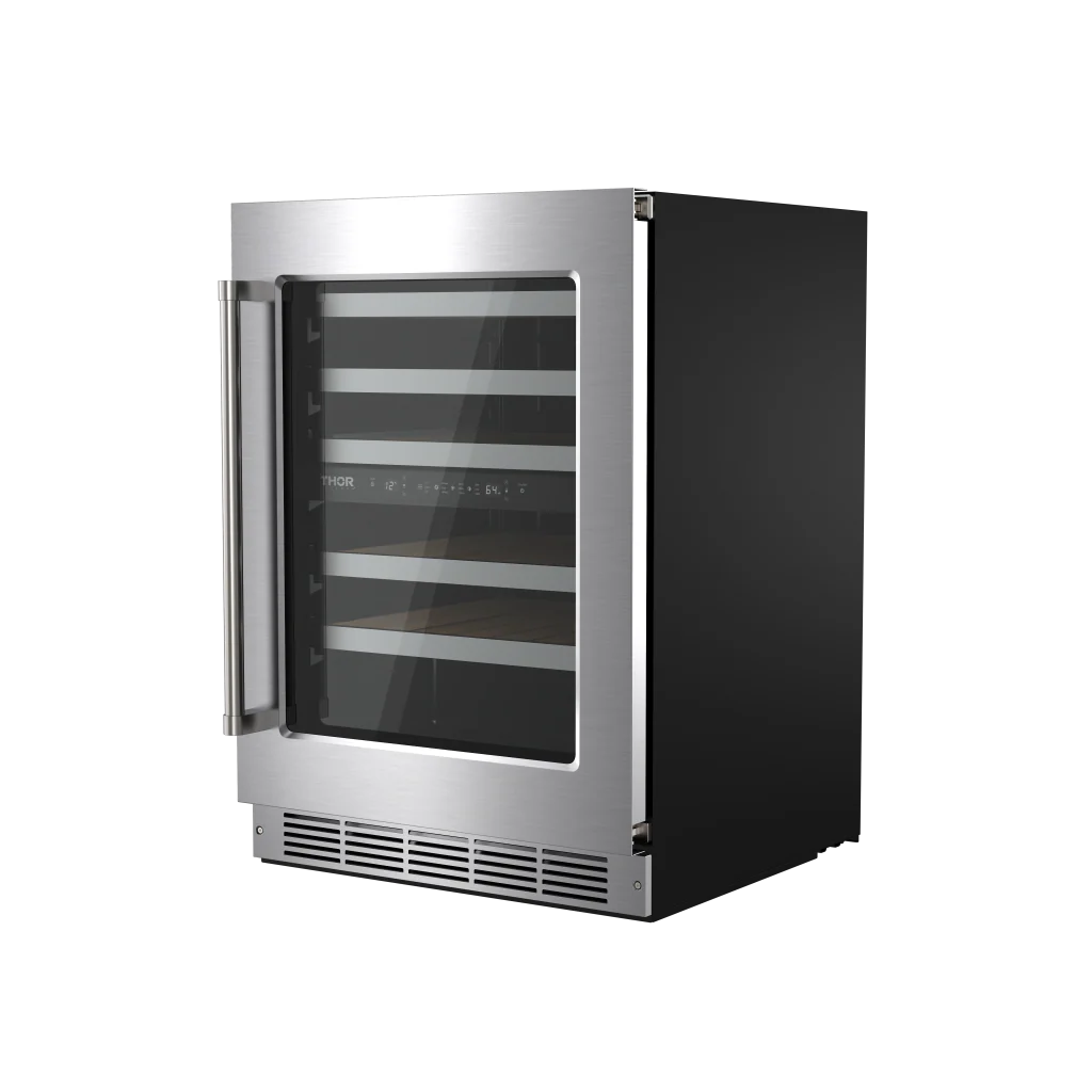 Thor Kitchen 24 Inch Undercounter Dual Zone Wine Cooler, 46 Bottle Capacity Thor Kitchen - Stainless Steel (TWC24UD)