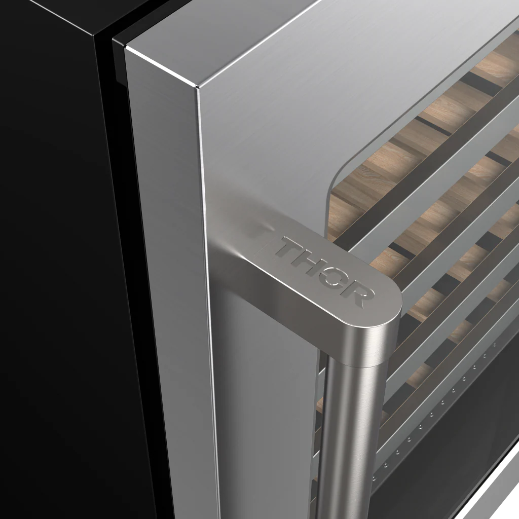THOR KITCHEN 24-inch Single Zone Wine Cooler, 46 Wine Bottle Capacity - Stainless Steel (TWC24US)