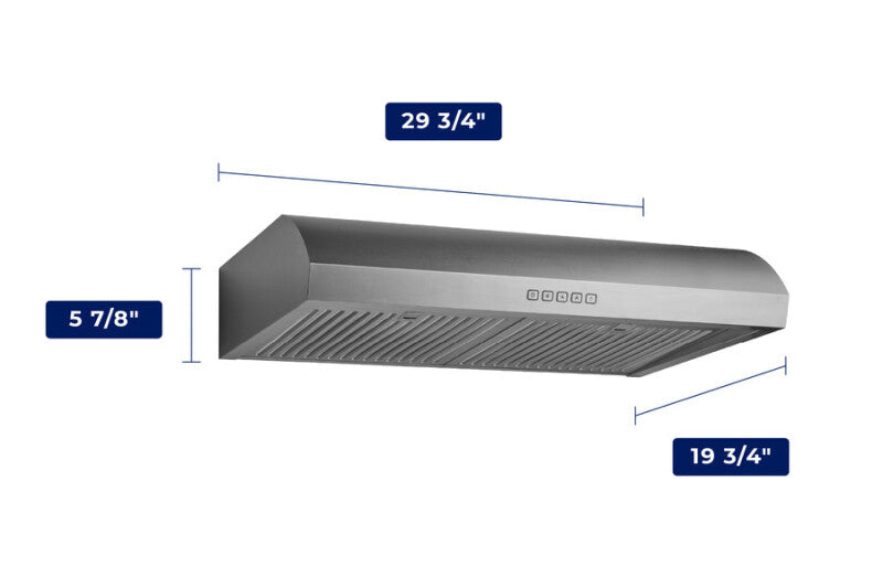 Hauslane HAUSLANE HOOD 30" UNDER CABINET 400 CFM - Stainless Steel (UCB018SS30)