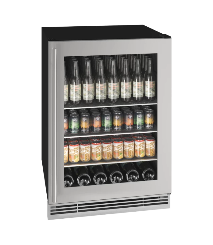 U-Line 24" Beverage Center in Stainless Frame - Stainless & Glass (UHBV024SG01A)
