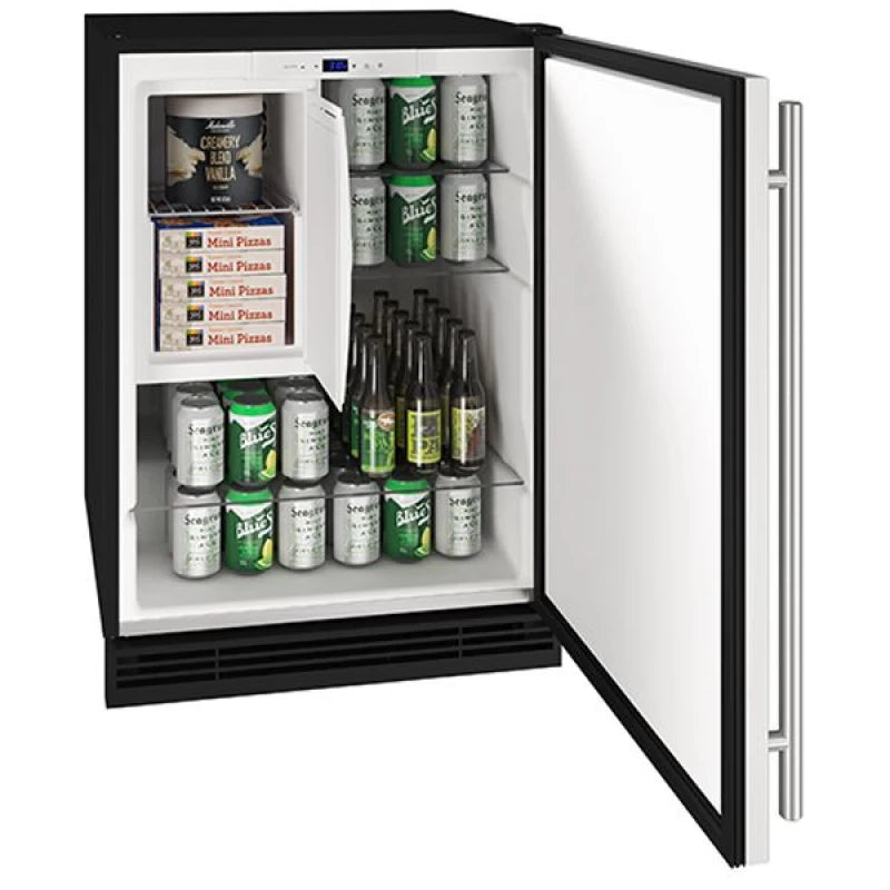 U-Line 24" Refrigerator/Freezer in Black Solid - Other (UHRF124BS01A)