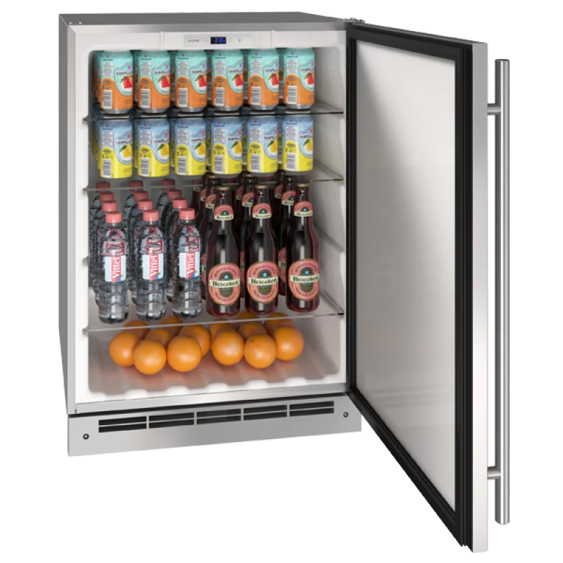 U-Line 24" Refrigerator in Stainless Solid - Stainless Steel (UORE124SS31A)