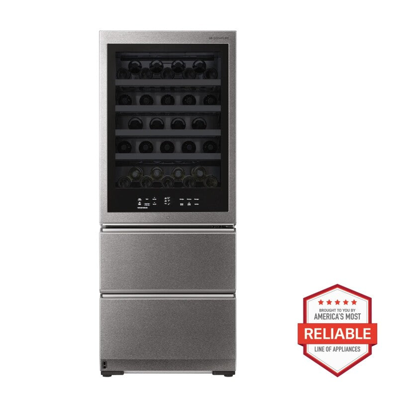 LG Signature LG SIGNATURE 15 cu. ft. Smart wi-fi Enabled InstaView® Wine Cellar Refrigerator - Ref Signature Textured Steel (URETC1408N)