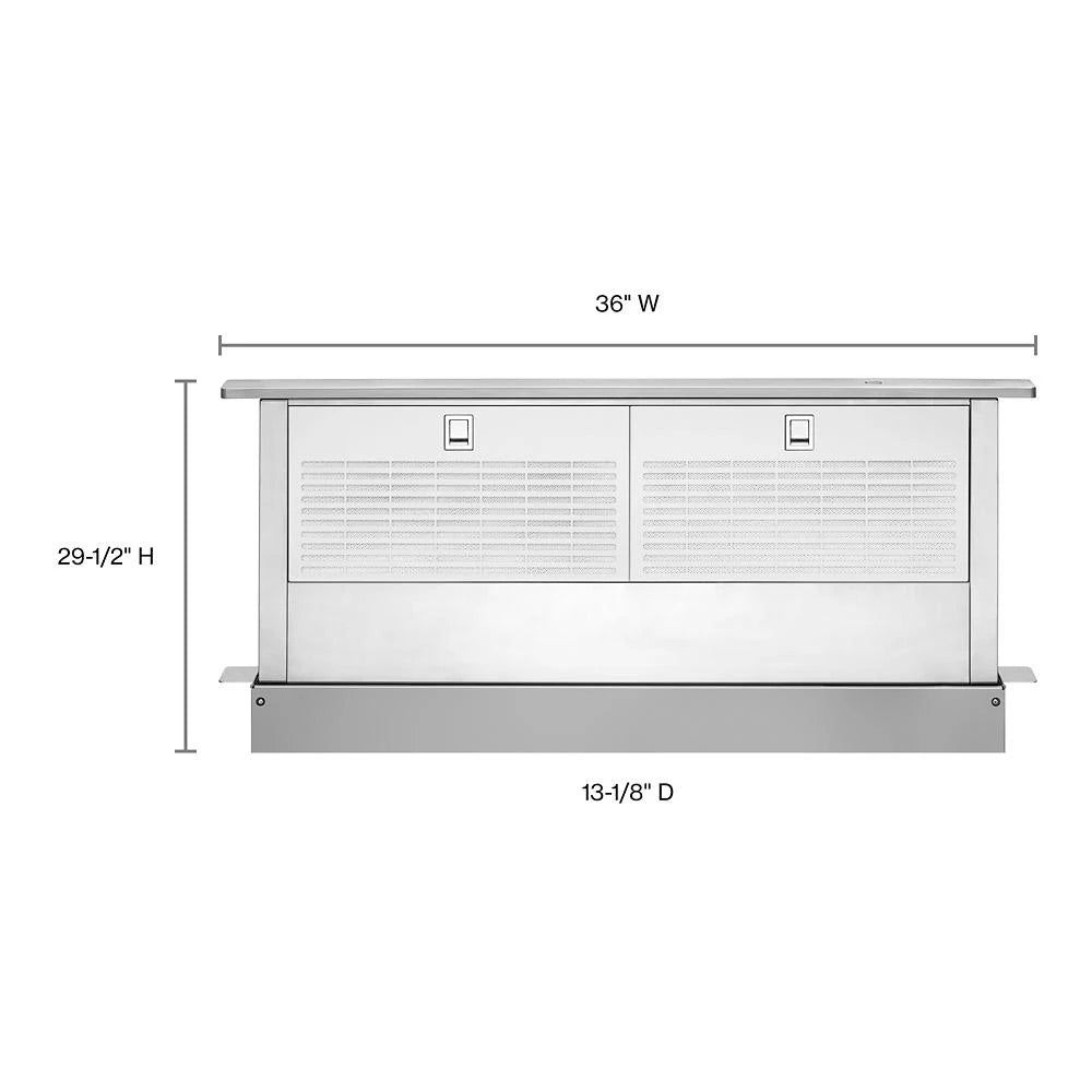 WHIRLPOOL 36" Retractable Downdraft System with Interior Blower Motor - Stainless Steel (UXD8636DYS)