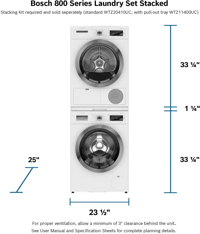 Bosch Bosch 800 Series Compact Washer 24" 1400 rpm - White (WAW285H2UC)