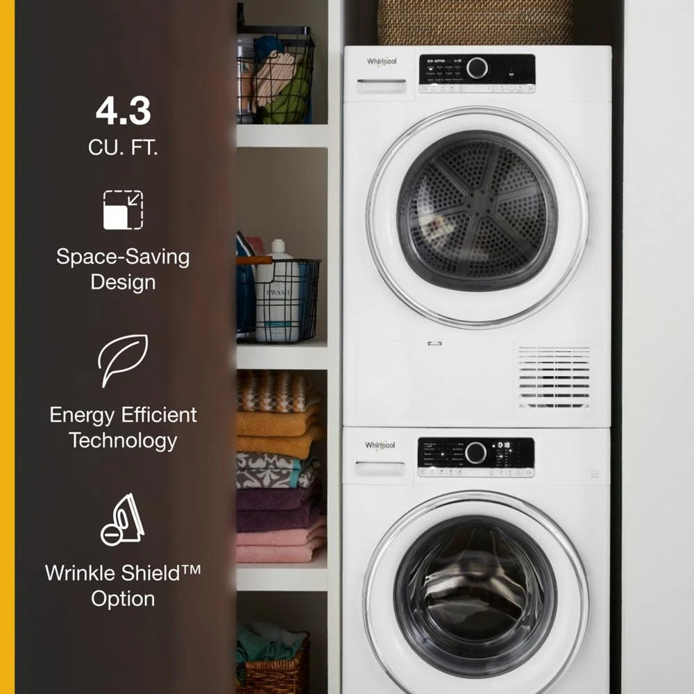 Whirlpool 4.3 Cu. Ft. 24" Small Space Ventless Dryer - White (WCD5090JW)