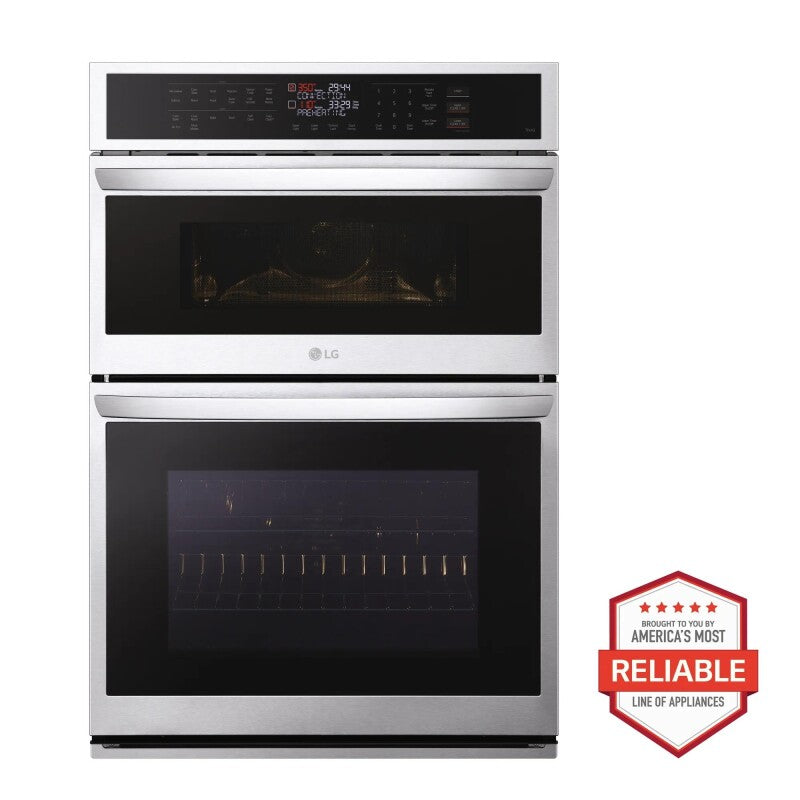LG 1.7/4.7 Cu. Ft. Smart Combination Wall Oven With Convection And Air Fry - Print Proof Stainless Steel (WCEP6423F)