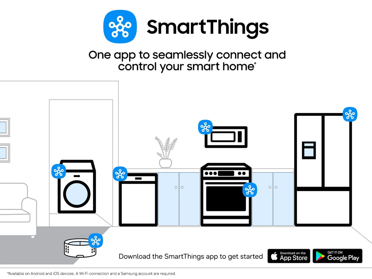 Samsung AI Home 7" LCD Display | AI OptiWash™ and Dry | 5.3 cu.ft. - Ivory (WD53DBA900HYA1)