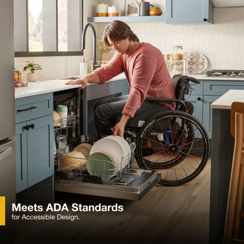 Whirlpool 44 dBA ADA Compliant Dishwasher Flush with Cabinets with 3rd Rack - Fingerprint Resistant Stainless Steel (WDT550SAPZ)