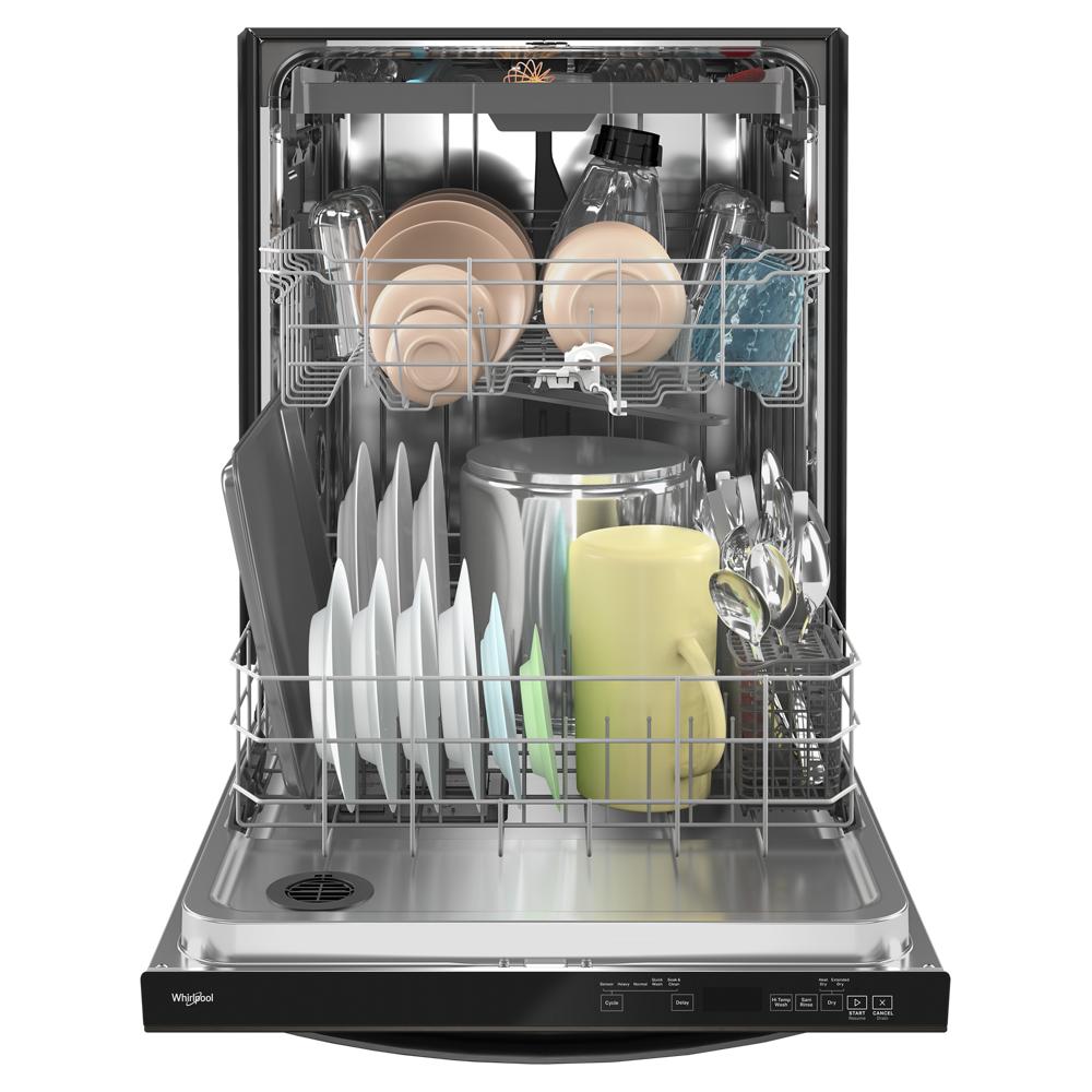 Whirlpool 24” Stainless Steel Dishwasher with AI Intelligent Wash - 47 dBA - Print Resist Black Stainless (WDT750SAKV)