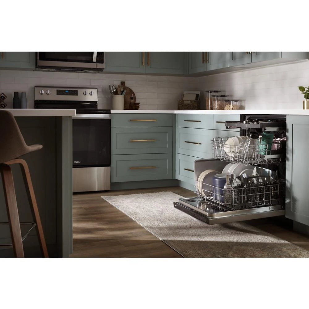 WHIRLPOOL 24” Stainless Steel Dishwasher with AI Intelligent Wash - 47 dBA - Fingerprint Resistant Stainless Steel (WDT750SAKZ)
