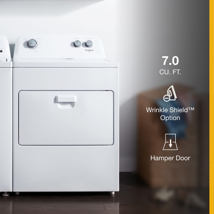 Whirlpool 7.0 cu. ft. Top Load Electric Dryer with AutoDry™ Drying System - White (WED4850HW)