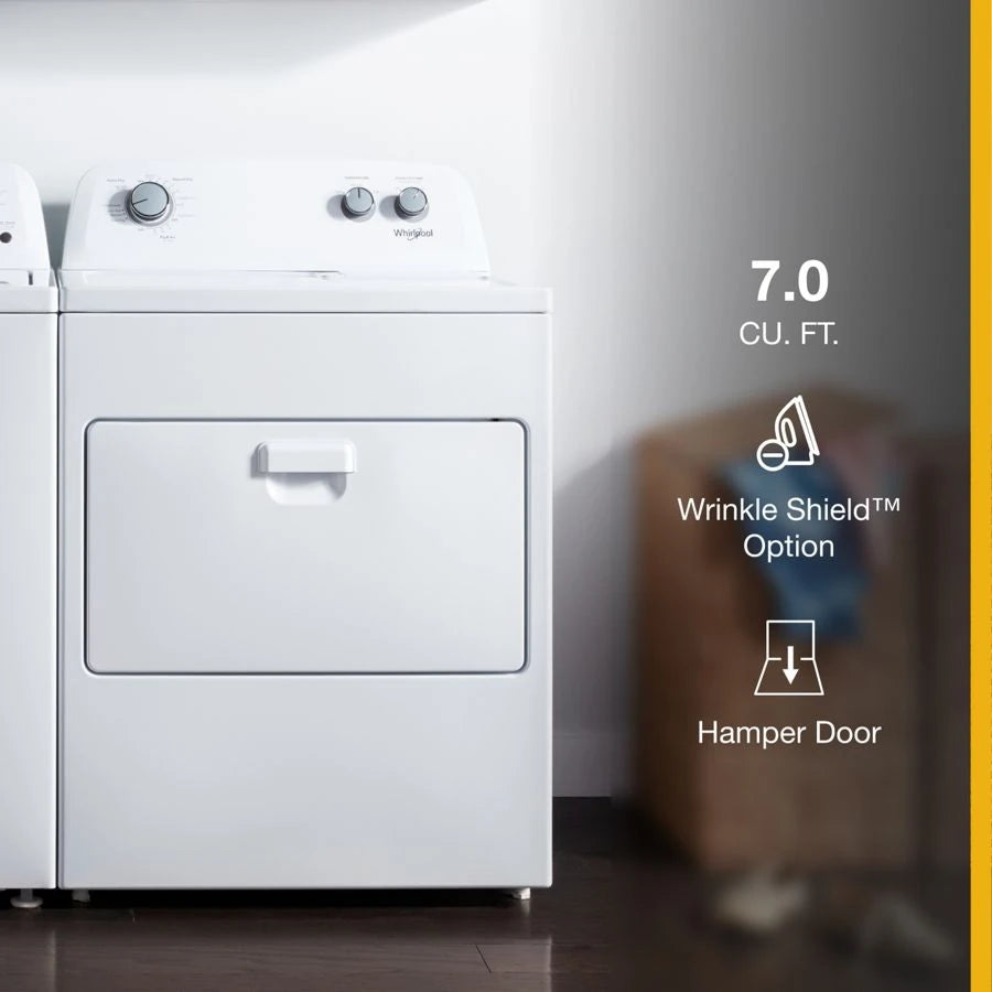 WHIRLPOOL 7.0 cu. ft. Top Load Electric Dryer with AutoDry™ Drying System - White (WED4850HW)