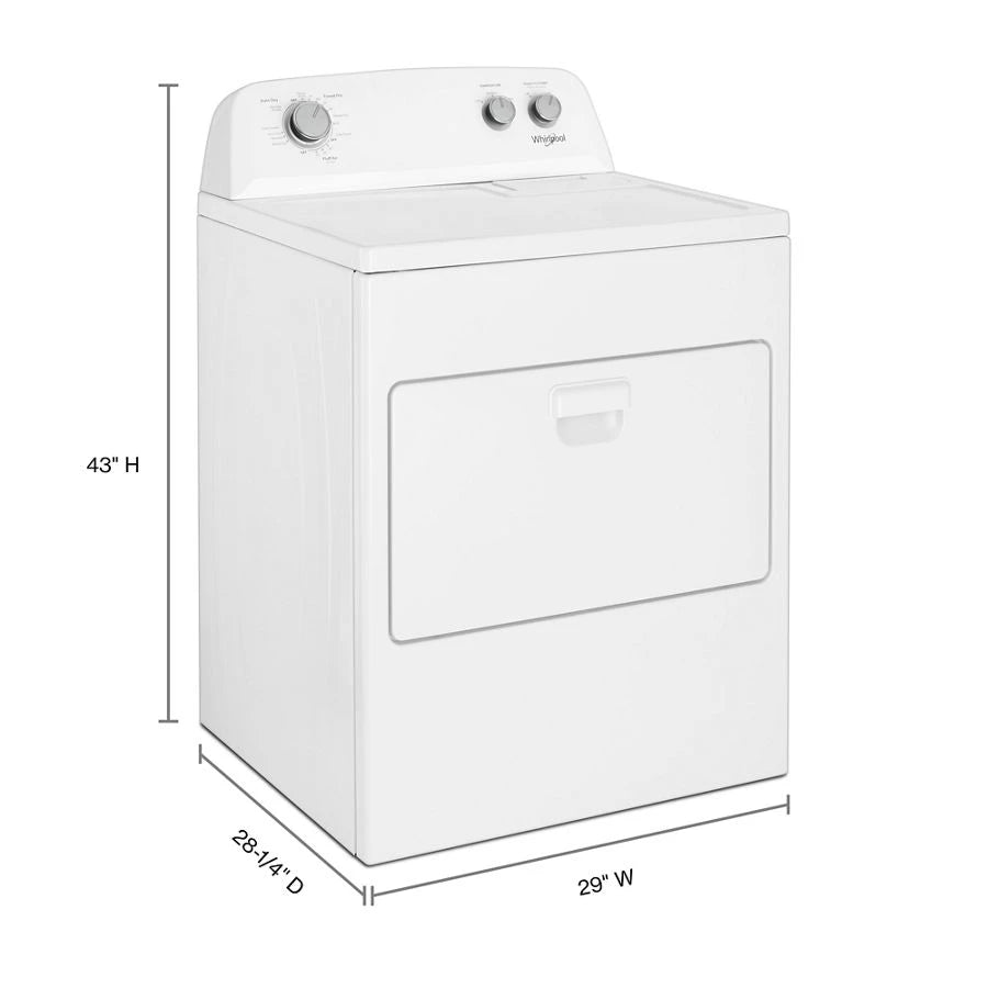 WHIRLPOOL 7.0 cu. ft. Top Load Electric Dryer with AutoDry™ Drying System - White (WED4850HW)