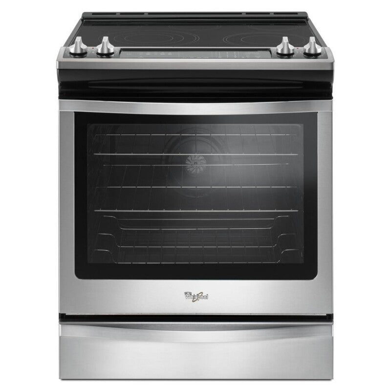 Whirlpool 6.4 Cu. Ft. Slide-In Electric Range with True Convection - Black-on-Stainless (WEE745H0FS)