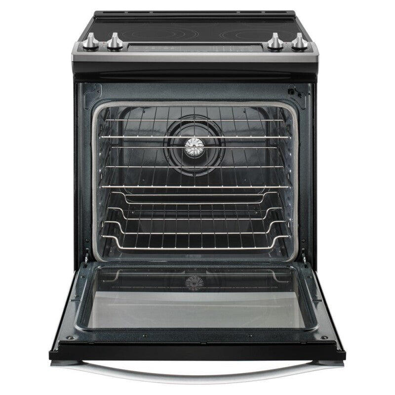 Whirlpool 6.4 Cu. Ft. Slide-In Electric Range with True Convection - Black-on-Stainless (WEE745H0FS)