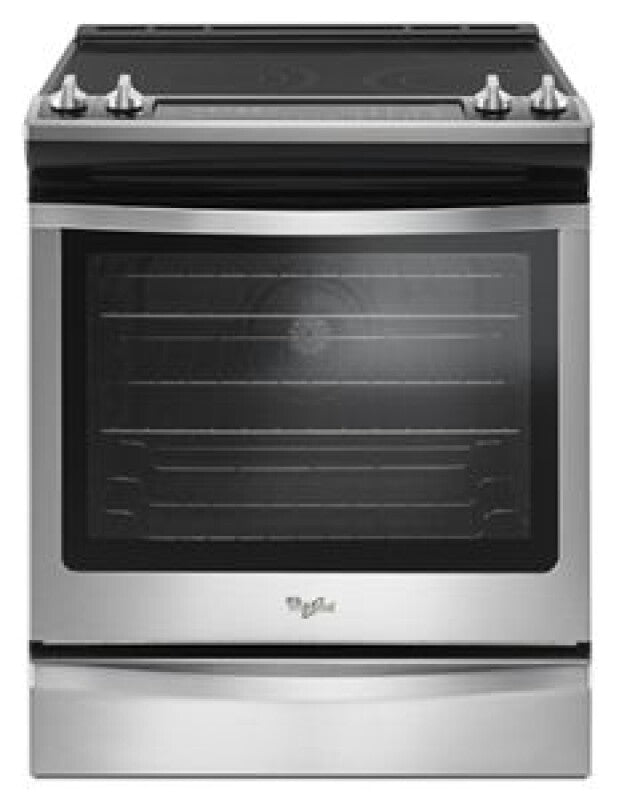Whirlpool 6.4 Cu. Ft. Slide-In Electric Range with True Convection - Black-on-Stainless (WEE745H0FS)