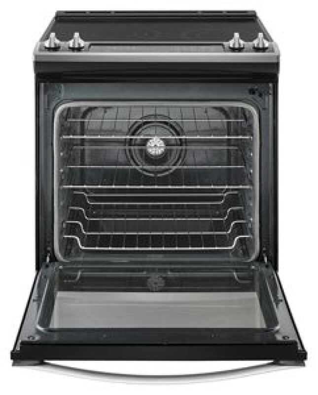 Whirlpool 6.4 Cu. Ft. Slide-In Electric Range with True Convection - Black-on-Stainless (WEE745H0FS)