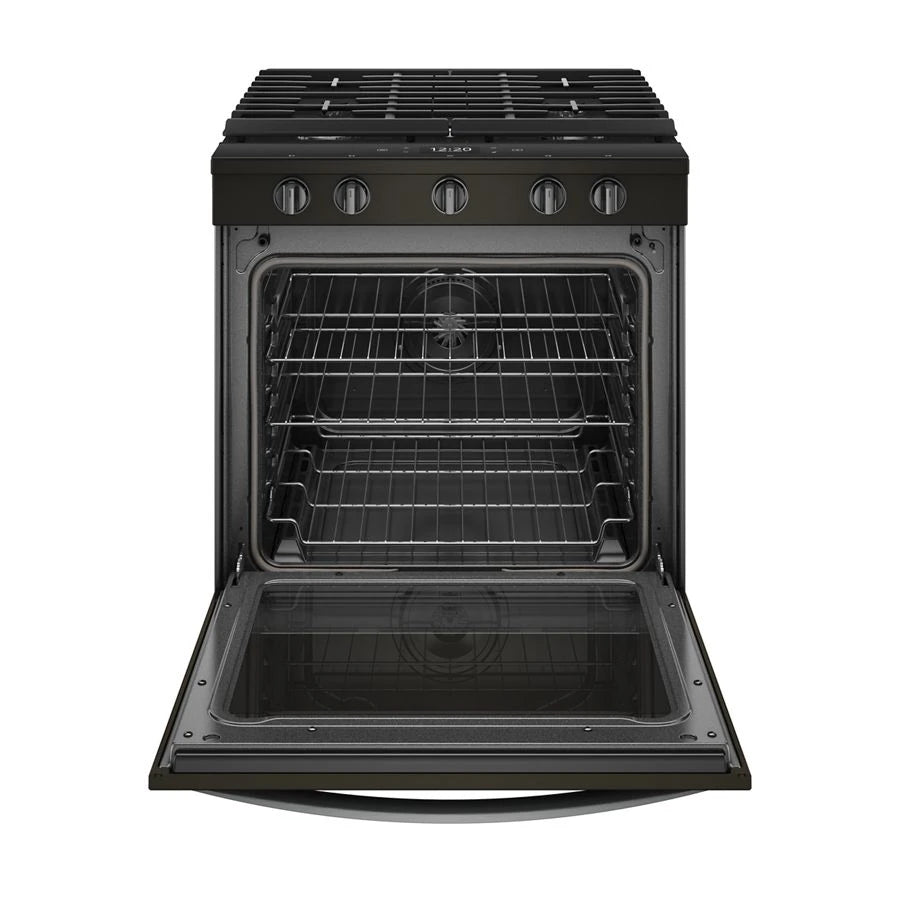 Whirlpool 5.8 Cu. Ft. Smart Slide-in Gas Range With Air Fry, When Connected - Black Stainless (WEG750H0HV)