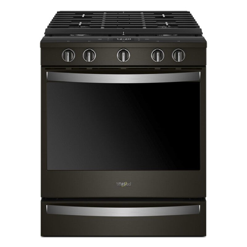 Whirlpool 5.8 cu. ft. Smart Slide-in Gas Range with Air Fry, when Connected - Black Stainless (WEG750H0HV)