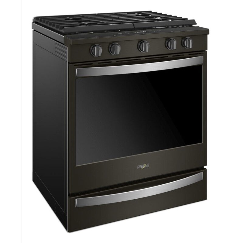 Whirlpool 5.8 cu. ft. Smart Slide-in Gas Range with Air Fry, when Connected - Black Stainless (WEG750H0HV)