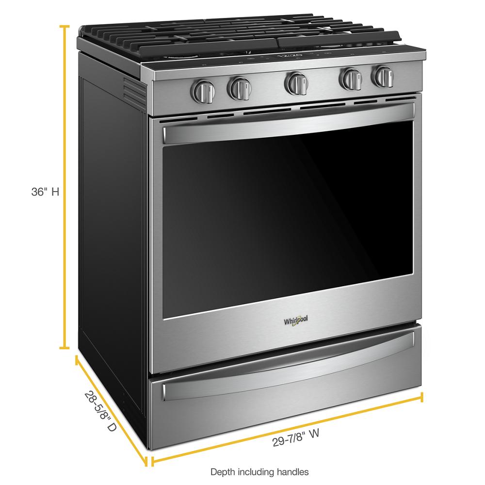 Whirlpool 5.8 cu. ft. Smart Slide-in Gas Range with Air Fry, when Connected - Fingerprint Resistant Stainless Steel (WEG750H0HZ)