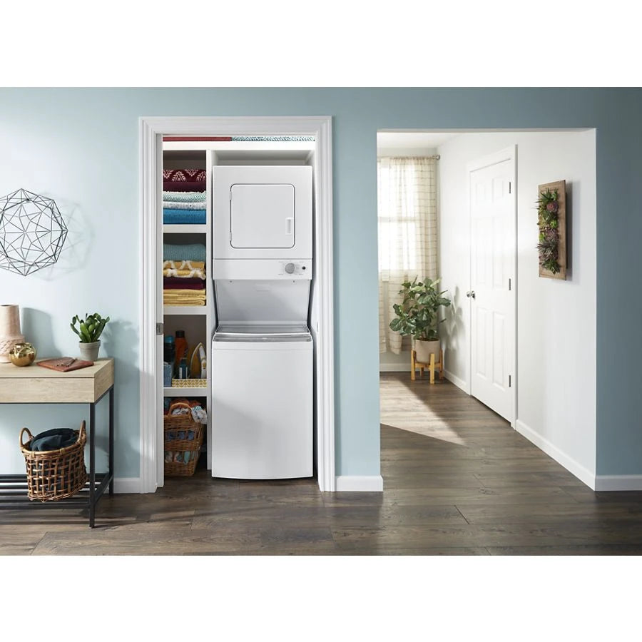 Whirlpool 1.6 cu.ft Electric Stacked Laundry Center 6 Wash cycles and AutoDry™ - White (WET4024HW)
