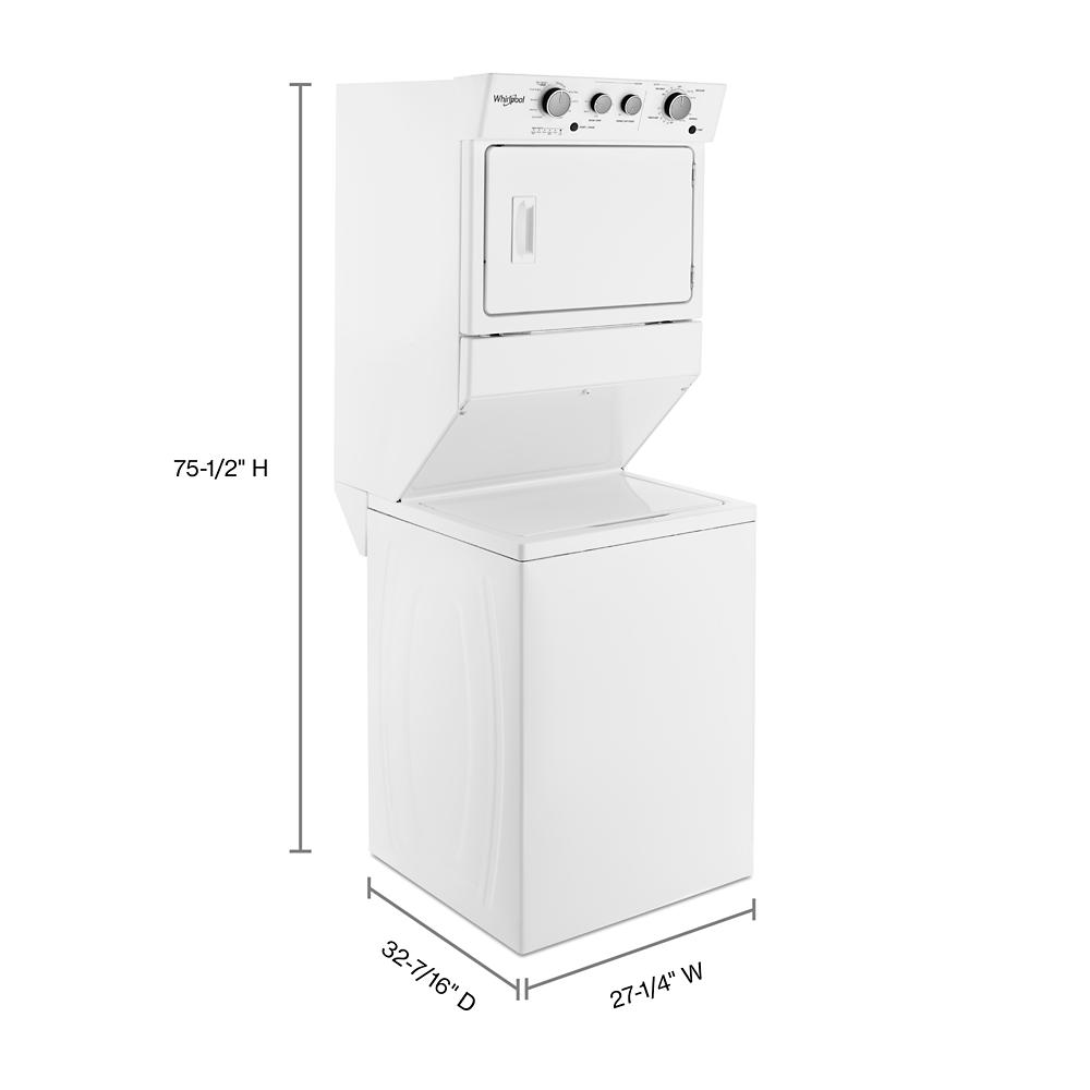 Whirlpool 3.5 cu.ft Electric Stacked Laundry Center 9 Wash cycles and AutoDry - White (WET4027HW)