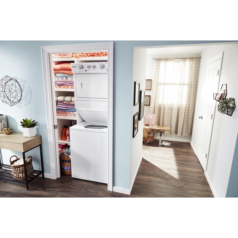 Whirlpool 3.5 cu.ft Electric Stacked Laundry Center 9 Wash cycles and AutoDry - White (WET4027HW)