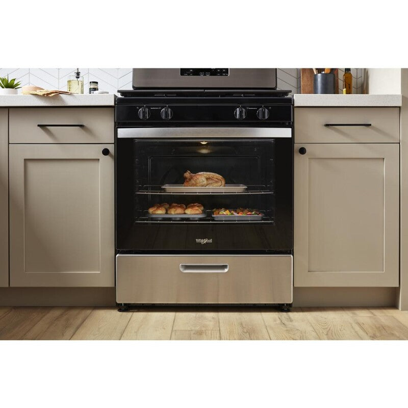 Whirlpool 5.1 Cu. Ft. Freestanding Gas Range with Broiler Drawer - White (WFG320M0MW)