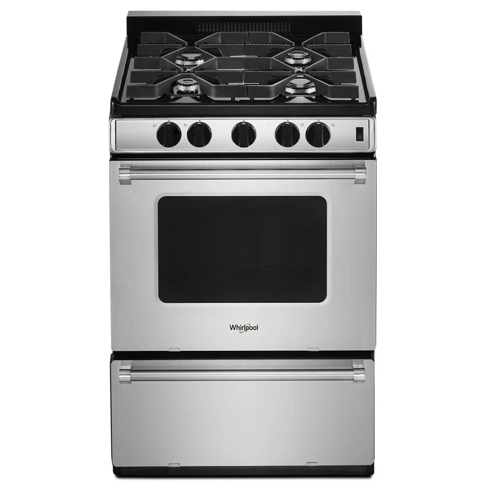 WHIRLPOOL 24-inch Freestanding Gas Range with Sealed Burners - Stainless Steel (WFG500M4HS)