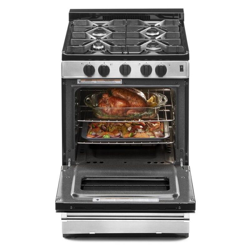 Whirlpool 24-inch Freestanding Gas Range with Sealed Burners - Stainless Steel (WFG500M4HS)