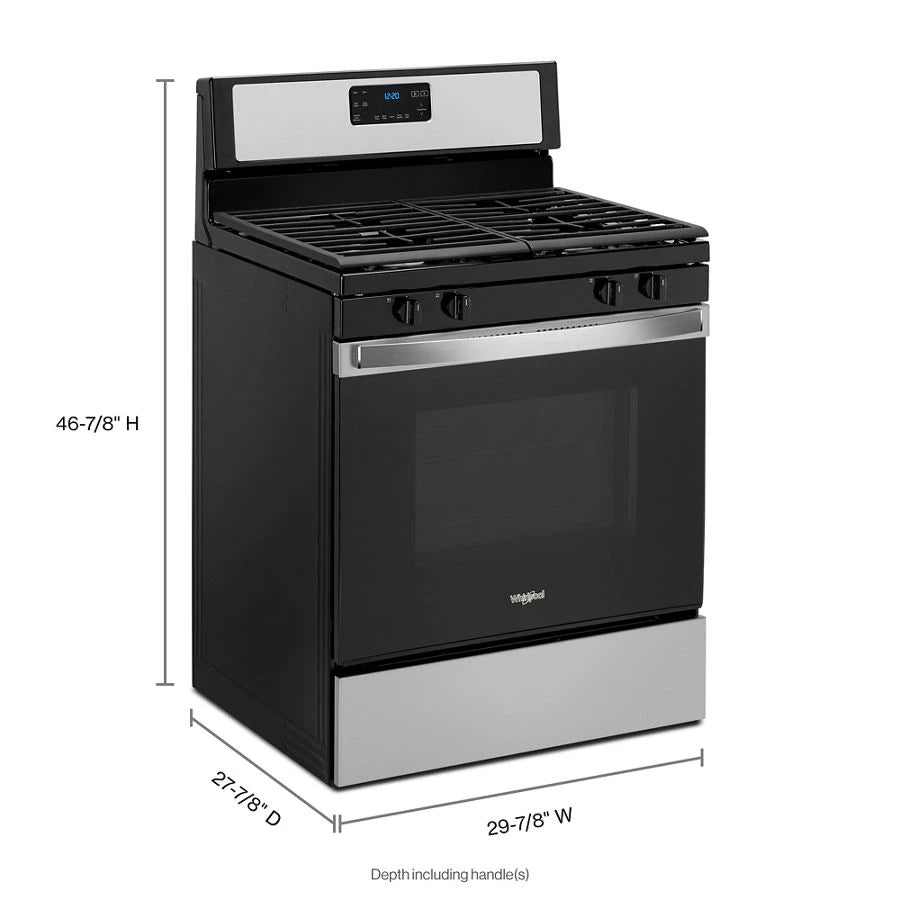 Whirlpool 5.0 cu. ft. Whirlpool® gas range with SpeedHeat™ burner - Stainless Steel (WFG515S0JS)