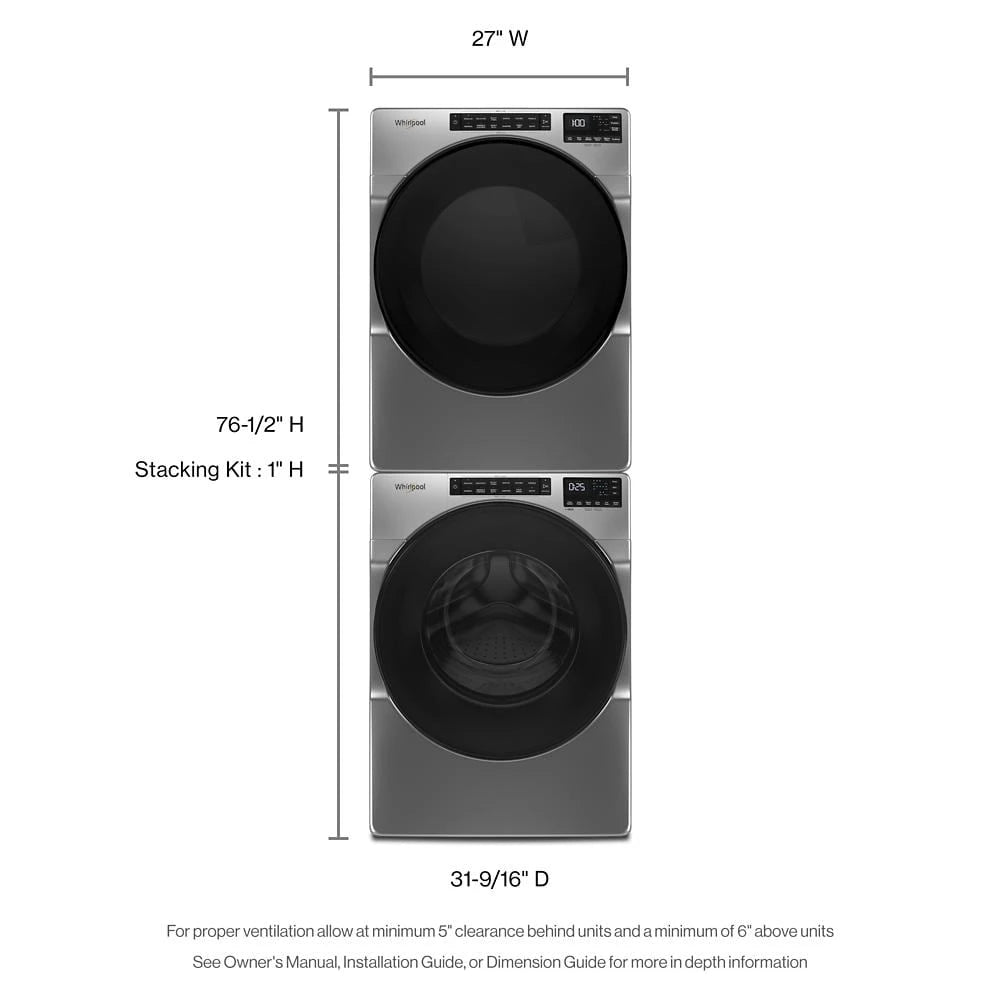 WHIRLPOOL 4.3 cu. ft. Closet-Depth Front Load Washer with Intuitive Controls - White (WFW560CHW)