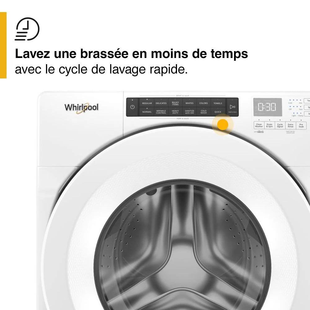 WHIRLPOOL 4.3 cu. ft. Closet-Depth Front Load Washer with Intuitive Controls - White (WFW560CHW)