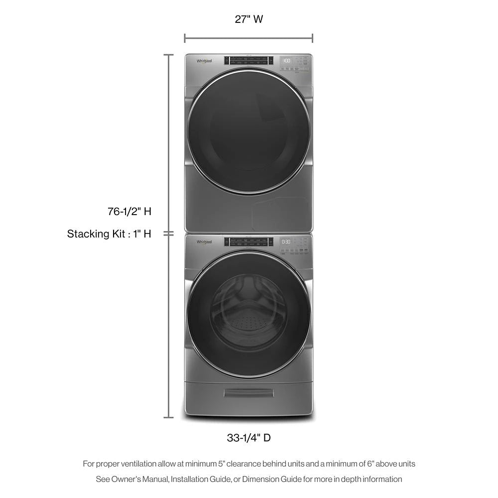 WHIRLPOOL 5.0 cu. ft. Front Load Washer with Load & Go™ XL Dispenser - Chrome Shadow (WFW8620HC)