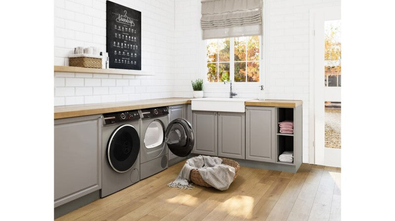 Bosch 800 Series Compact Washer - Pearl Steel (WGB246AXUC)