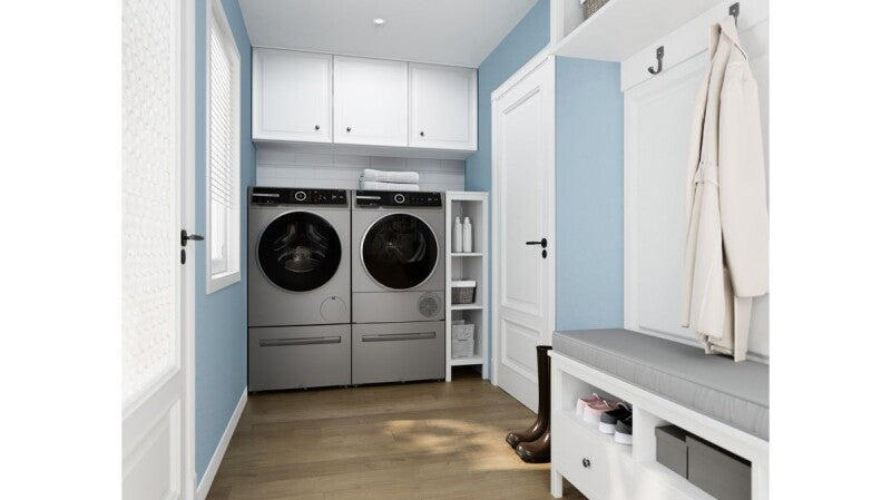 Bosch 800 Series Compact Washer - Pearl Steel (WGB246AXUC)