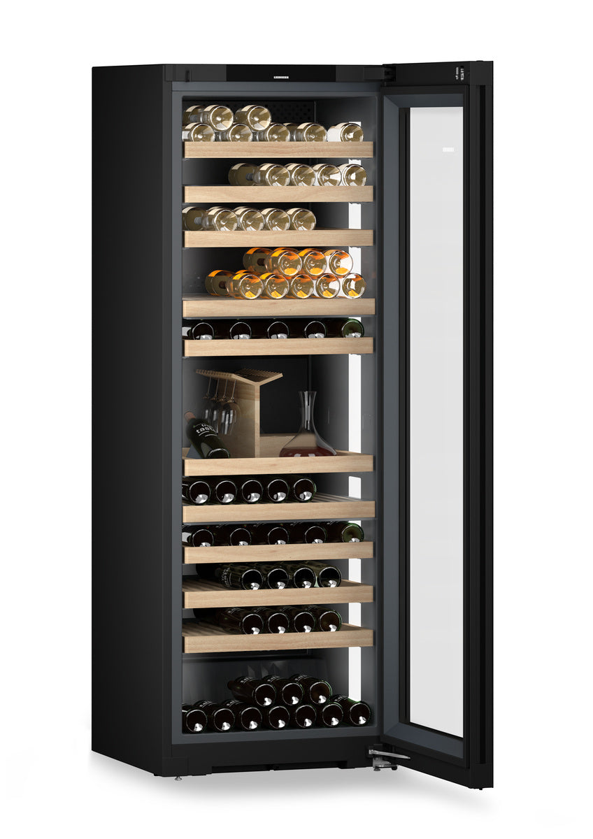 LIEBHERR Freestanding Wine, Right Hinged - Black Glass (WGB7470)