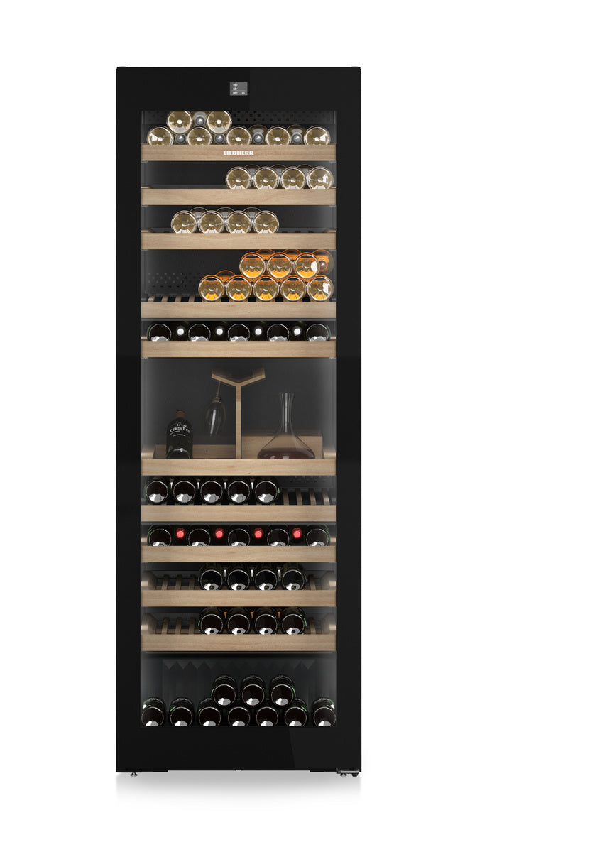 LIEBHERR Freestanding Wine, Right Hinged - Black Glass (WGB7470)