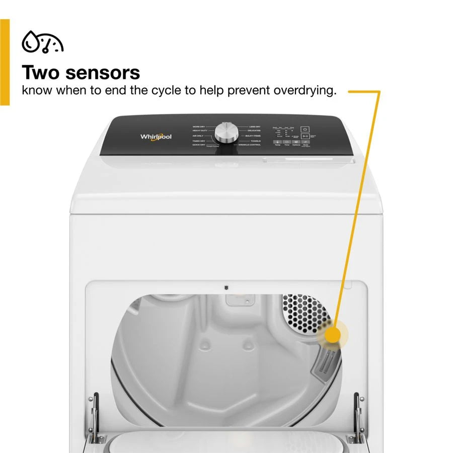 WHIRLPOOL 7.0 Cu. Ft. Top Load Gas Moisture Sensing Dryer - White (WGD5010LW)
