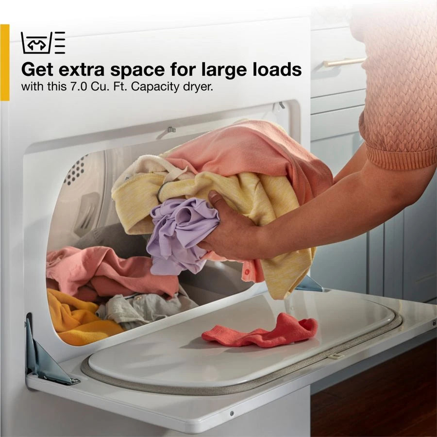WHIRLPOOL 7.0 Cu. Ft. Top Load Gas Moisture Sensing Dryer - White (WGD5010LW)