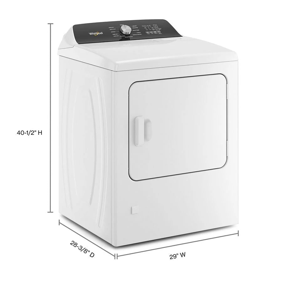 WHIRLPOOL 7.0 Cu. Ft. Top Load Gas Moisture Sensing Dryer with Steam - White (WGD5050LW)