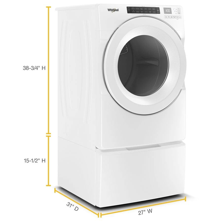 WHIRLPOOL 7.4 cu.ft Front Load Long Vent Gas Dryer with Intuitive Controls - White (WGD560LHW)