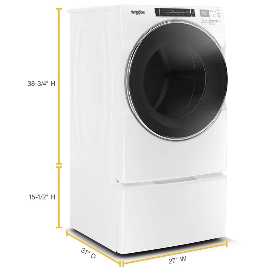 WHIRLPOOL 7.4 cu. ft. Front Load Gas Dryer with Steam Cycles - White (WGD8620HW)