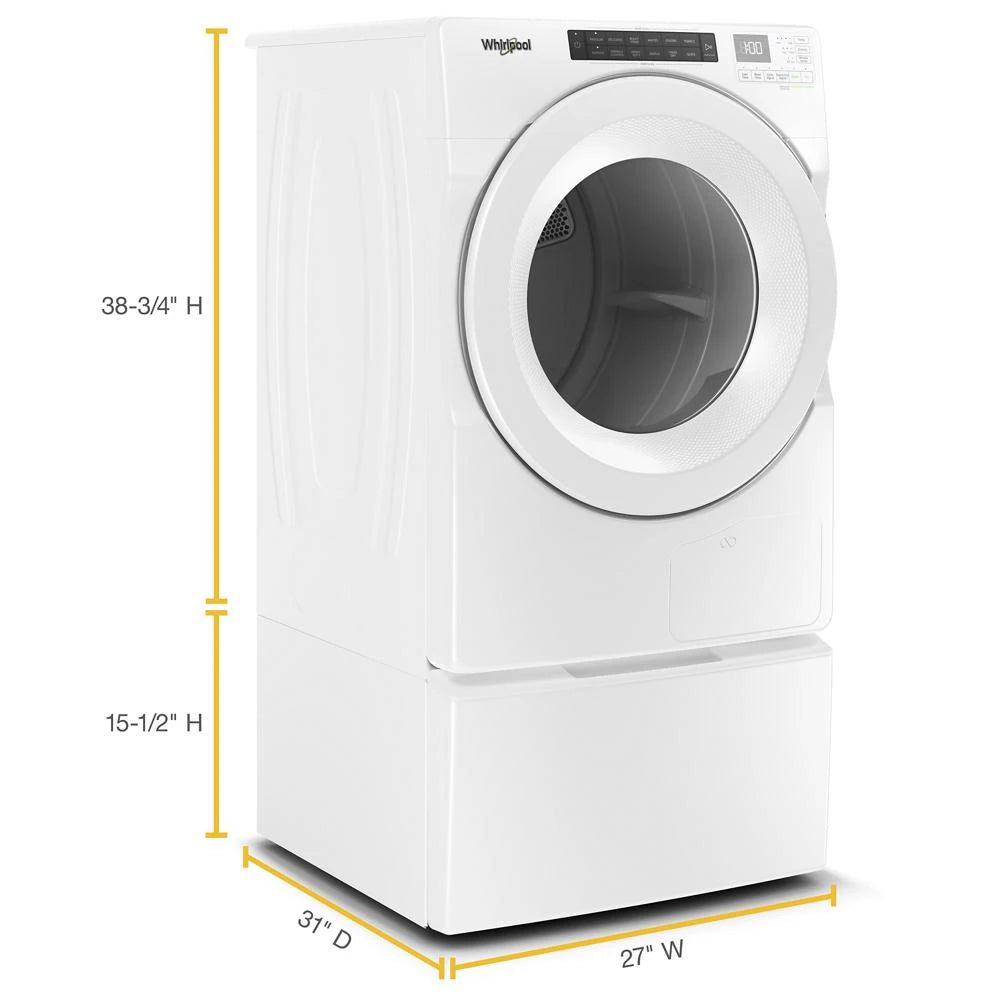 WHIRLPOOL 7.4 cu.ft Front Load Heat Pump Dryer with Intiutitive Touch Controls, Advanced Moisture Sensing - White (WHD560CHW)