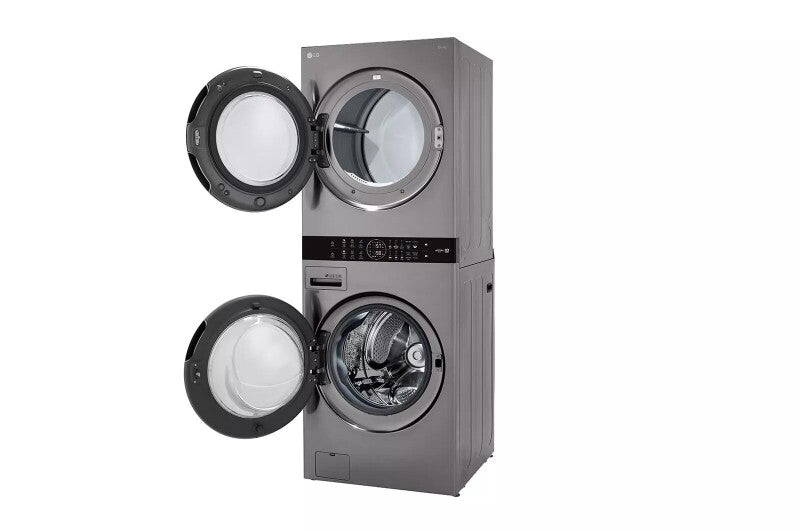 LG Single Unit Front Load LG WashTower™ with Center Control™ 4.5 cu. ft. Washer and 7.4 cu. ft. Electric Dryer - Graphite Steel (WKE100HVA)