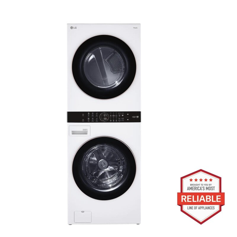 LG Single Unit Front Load LG WashTower™ with Center Control™ 4.5 cu. ft. Washer and 7.4 cu. ft. Electric Dryer - White (WKE100HWA)